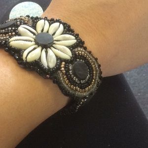 Beaded shell wrap bracelets